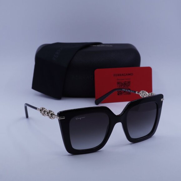 Salvatore Ferragamo SF1041S 001 Cat Eye Sunglasses - Black/Smoke - Picture 1 of 11
